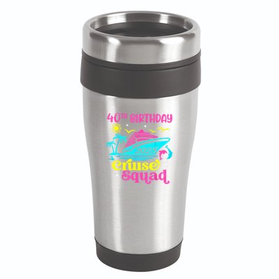 40th Birthday Cruise Squad 2025 Vacation Travel Ship Trip 16oz Travel Tumbler