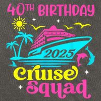 40th Birthday Cruise Squad 2025 Vacation Travel Ship Trip Cotton Canvas Backpack