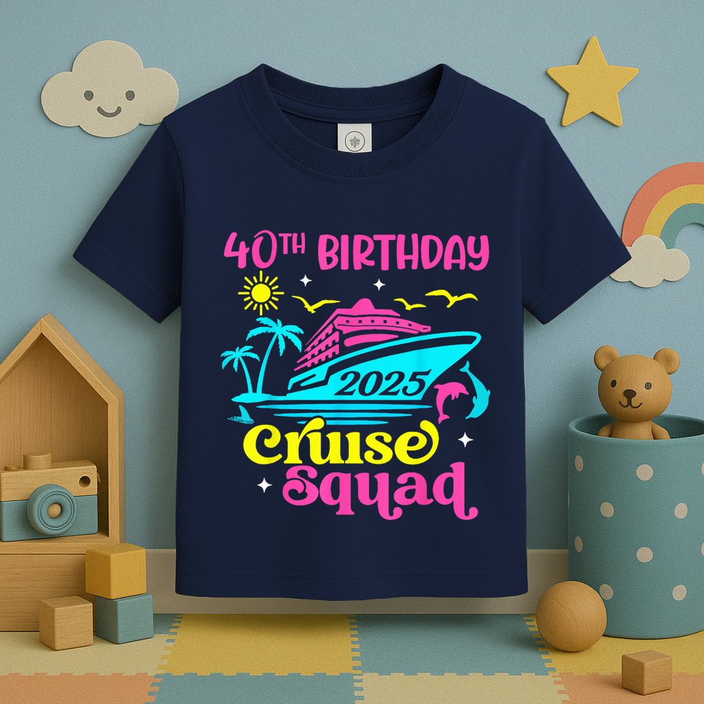 40th Birthday Cruise Squad 2025 Vacation Travel Ship Trip Toddler T-Shirt