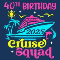 40th Birthday Cruise Squad 2025 Vacation Travel Ship Trip Zip Tote Bag