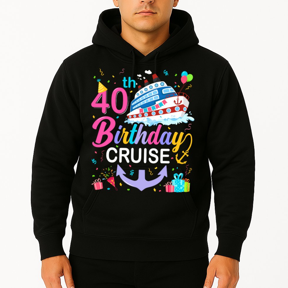 40th Birthday Cruise 40 Years Old Cruising Crew Bday Party Hoodie