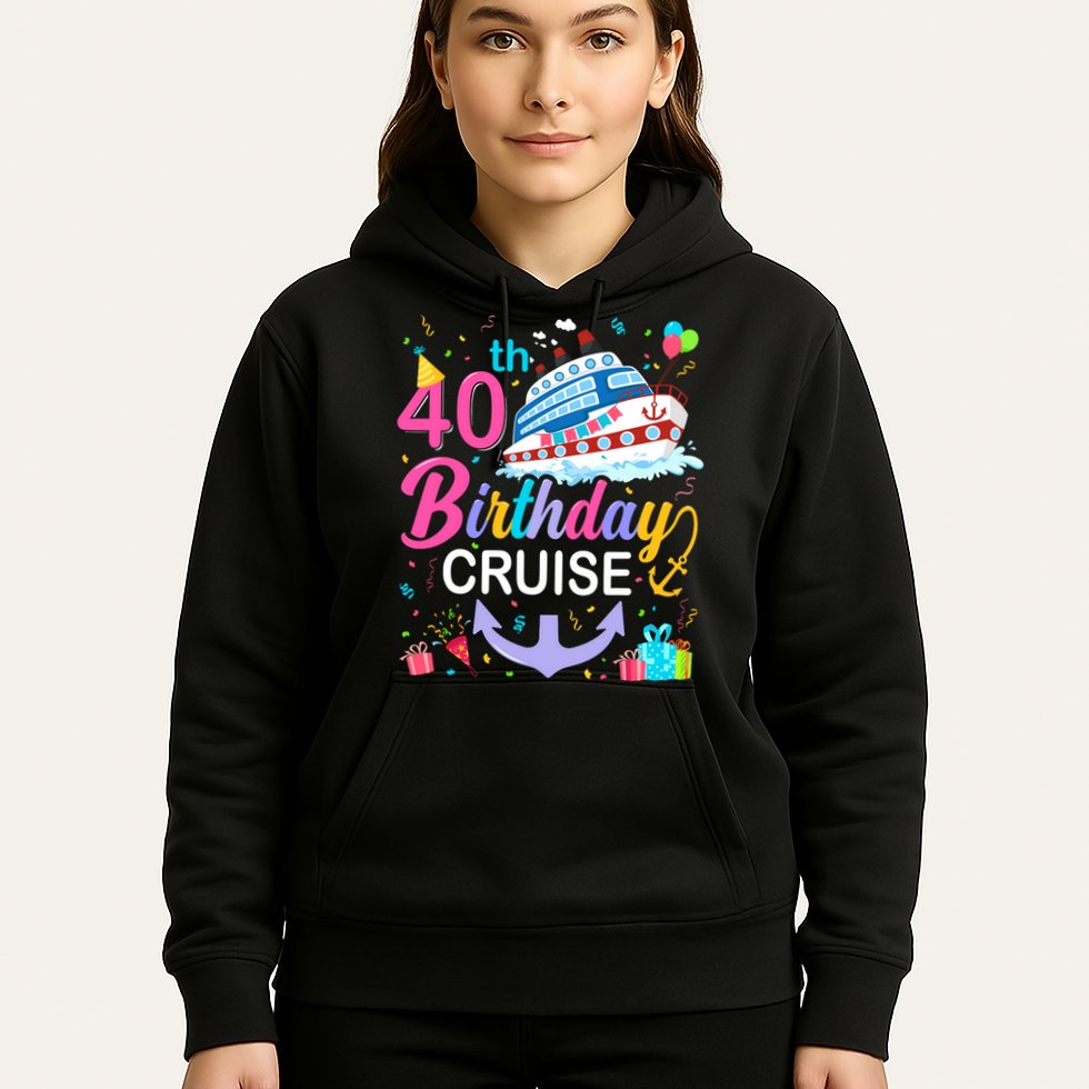 40th Birthday Cruise 40 Years Old Cruising Crew Bday Party Hoodie