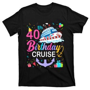 40th Birthday Cruise 40 Years Old Cruising Crew Bday Party T-Shirt