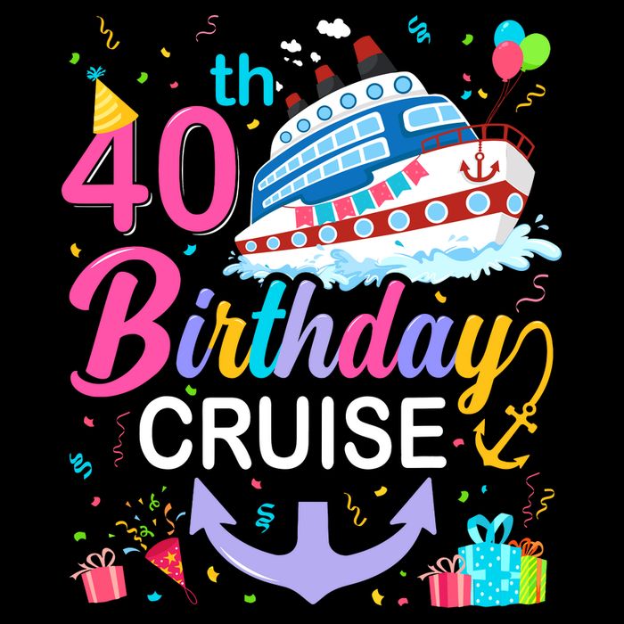 40th Birthday Cruise 40 Years Old Cruising Crew Bday Party Tall T-Shirt