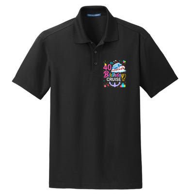 40th Birthday Cruise 40 Years Old Cruising Crew Bday Party Dry Zone Grid Polo
