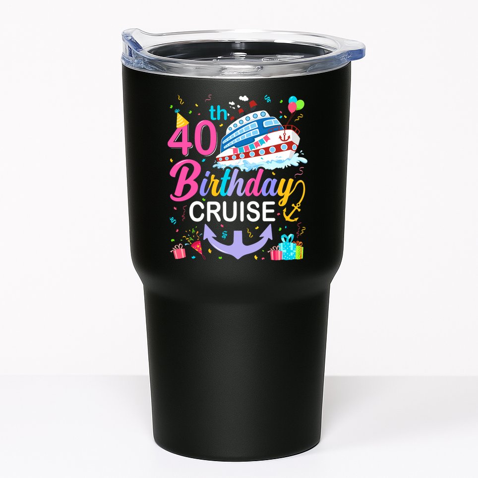 40th Birthday Cruise 40 Years Old Cruising Crew Bday Party Tumbler
