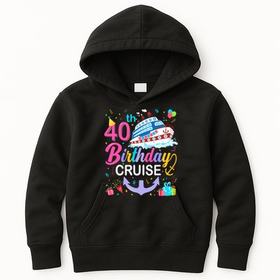 40th Birthday Cruise 40 Years Old Cruising Crew Bday Party Kids Hoodie