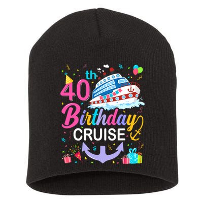 40th Birthday Cruise 40 Years Old Cruising Crew Bday Party Short Acrylic Beanie