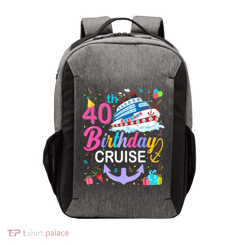 40th Birthday Cruise 40 Years Old Cruising Crew Bday Party Vector Backpack