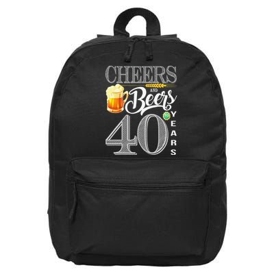 40th Birthday Cheers And Beers To 40 Years 16 in Basic Backpack