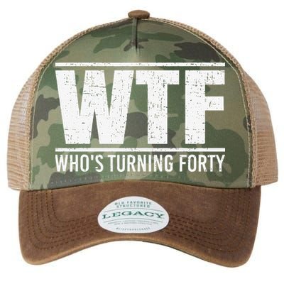 40th Birthday Design WTF Who's Turning Forty Legacy Tie Dye Trucker Hat