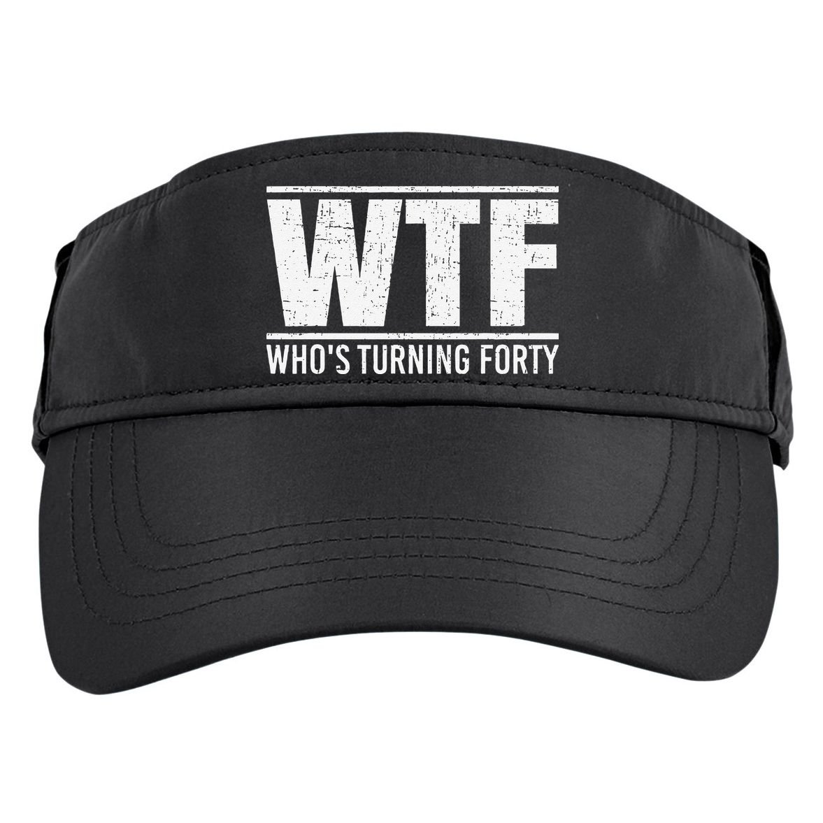 40th Birthday Design WTF Who's Turning Forty Adult Drive Performance Visor