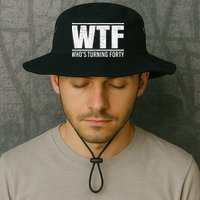 40th Birthday Design WTF Who's Turning Forty Bucket Hat