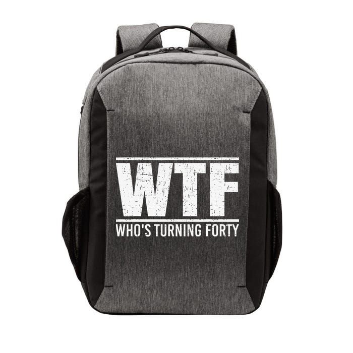 40th Birthday Design WTF Who's Turning Forty Vector Backpack