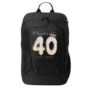 40th Birthday Decorations Chapter 40 EST 1983 Gift For Women City Backpack