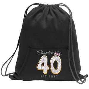 40th Birthday Decorations Chapter 40 EST 1983 Gift For Women Sweatshirt Cinch Pack Bag