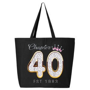 40th Birthday Decorations Chapter 40 EST 1983 Gift For Women 25L Jumbo Tote