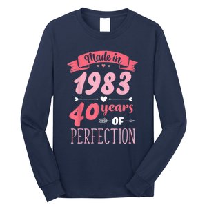 40 Birthday Decorations Female 40th BDay 1983 Birthday Long Sleeve Shirt