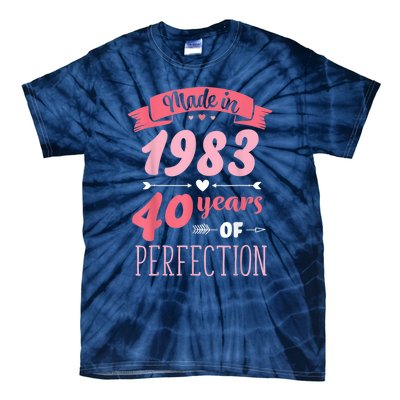 40 Birthday Decorations Female 40th BDay 1983 Birthday Tie-Dye T-Shirt