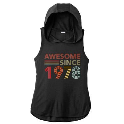 45 Birthday Decorations  Wo 1978 BDay 45th Birthday Ladies PosiCharge Tri-Blend Wicking Draft Hoodie Tank