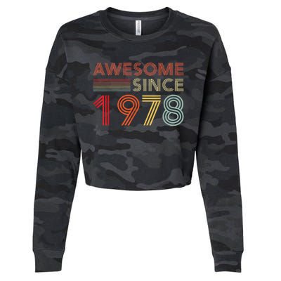 45 Birthday Decorations  Wo 1978 BDay 45th Birthday Cropped Pullover Crew