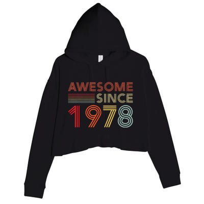 45 Birthday Decorations  Wo 1978 BDay 45th Birthday Crop Fleece Hoodie