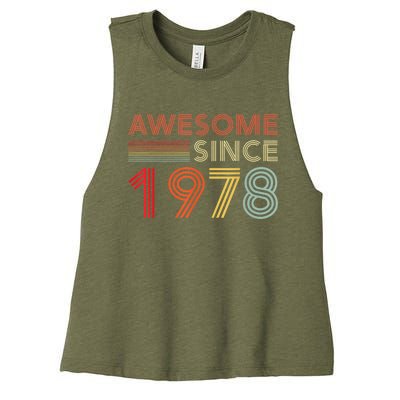 45 Birthday Decorations  Wo 1978 BDay 45th Birthday Women's Racerback Cropped Tank