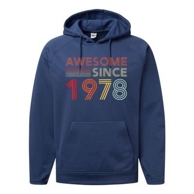 45 Birthday Decorations  Wo 1978 BDay 45th Birthday Performance Fleece Hoodie