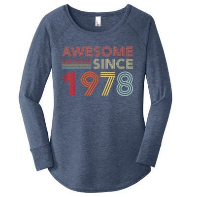 45 Birthday Decorations  Wo 1978 BDay 45th Birthday Women's Perfect Tri Tunic Long Sleeve Shirt