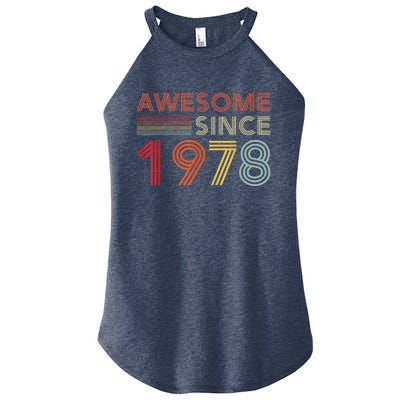 45 Birthday Decorations  Wo 1978 BDay 45th Birthday Women's Perfect Tri Rocker Tank