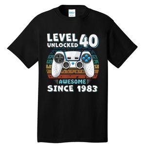 40 Birthday Decorations Gamer  Video 1983 40th Birthday Tall T-Shirt