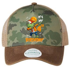 4th Birthday Dabbing Zombie Halloween Costume Legacy Tie Dye Trucker Hat