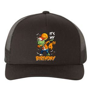 4th Birthday Dabbing Zombie Halloween Costume Yupoong Adult 5-Panel Trucker Hat