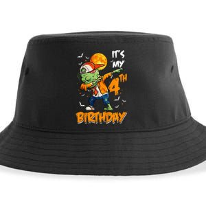 4th Birthday Dabbing Zombie Halloween Costume Sustainable Bucket Hat