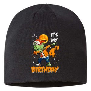 4th Birthday Dabbing Zombie Halloween Costume Sustainable Beanie