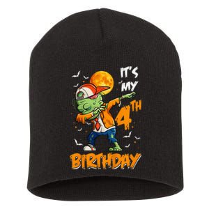 4th Birthday Dabbing Zombie Halloween Costume Short Acrylic Beanie