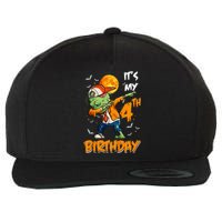 4th Birthday Dabbing Zombie Halloween Costume Wool Snapback Cap