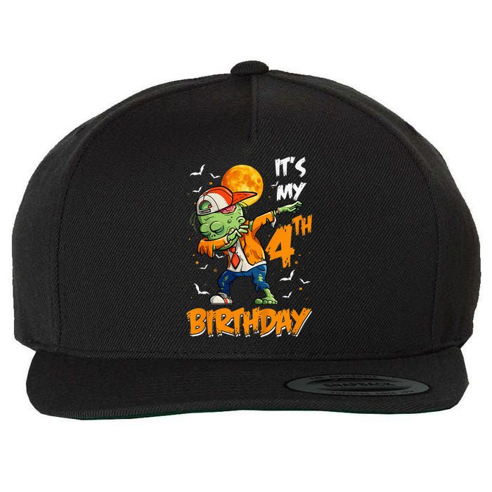 4th Birthday Dabbing Zombie Halloween Costume Wool Snapback Cap