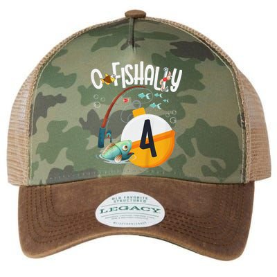 4th Birthday Fishing Theme For And OFishally 4 Legacy Tie Dye Trucker Hat