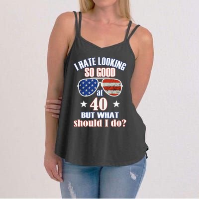 40 Birthday For - 40th Anniversary For Him Her USA Women's Strappy Tank