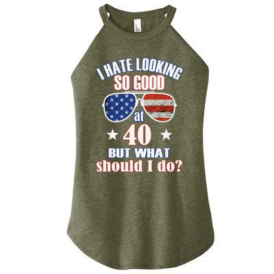 40 Birthday For - 40th Anniversary For Him Her USA Women's Perfect Tri Rocker Tank