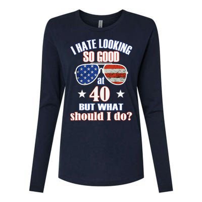 40 Birthday For - 40th Anniversary For Him Her USA Womens Cotton Relaxed Long Sleeve T-Shirt