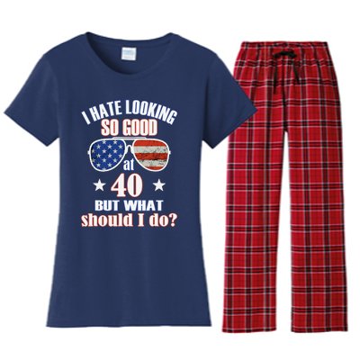 40 Birthday For - 40th Anniversary For Him Her USA Women's Flannel Pajama Set