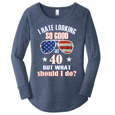 40 Birthday For - 40th Anniversary For Him Her USA Women's Perfect Tri Tunic Long Sleeve Shirt