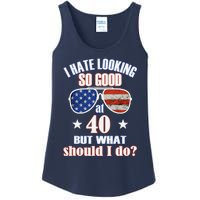 40 Birthday For - 40th Anniversary For Him Her USA Ladies Essential Tank