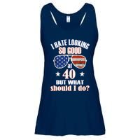 40 Birthday For - 40th Anniversary For Him Her USA Ladies Essential Flowy Tank