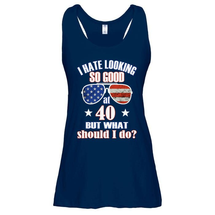 40 Birthday For - 40th Anniversary For Him Her USA Ladies Essential Flowy Tank