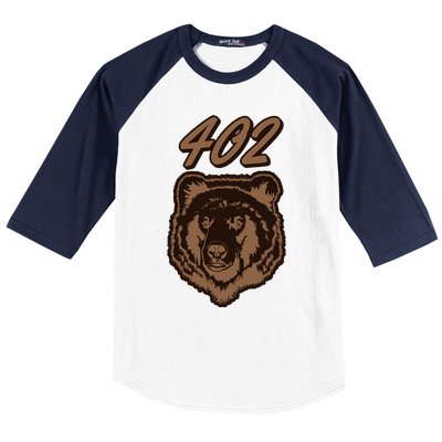 402 Bear Face Fat Brown Grizzly Lover Beartober Week 2024 Baseball Sleeve Shirt