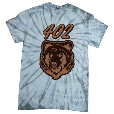 402 Bear Face Fat Brown Grizzly Lover Beartober Week 2024 Tie-Dye T-Shirt