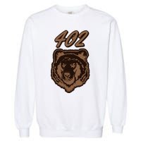 402 Bear Face Fat Brown Grizzly Lover Beartober Week 2024 Garment-Dyed Sweatshirt